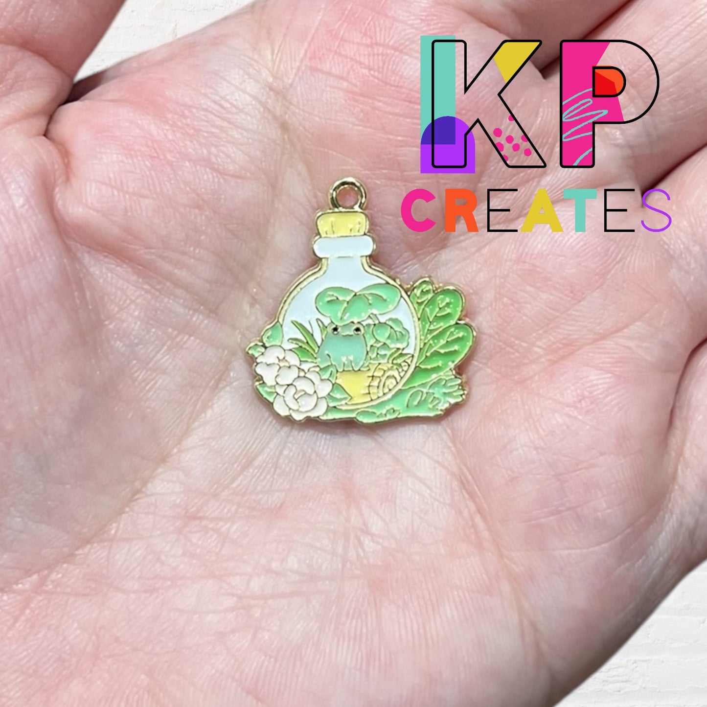 Frog Terrarium Enamel Charm