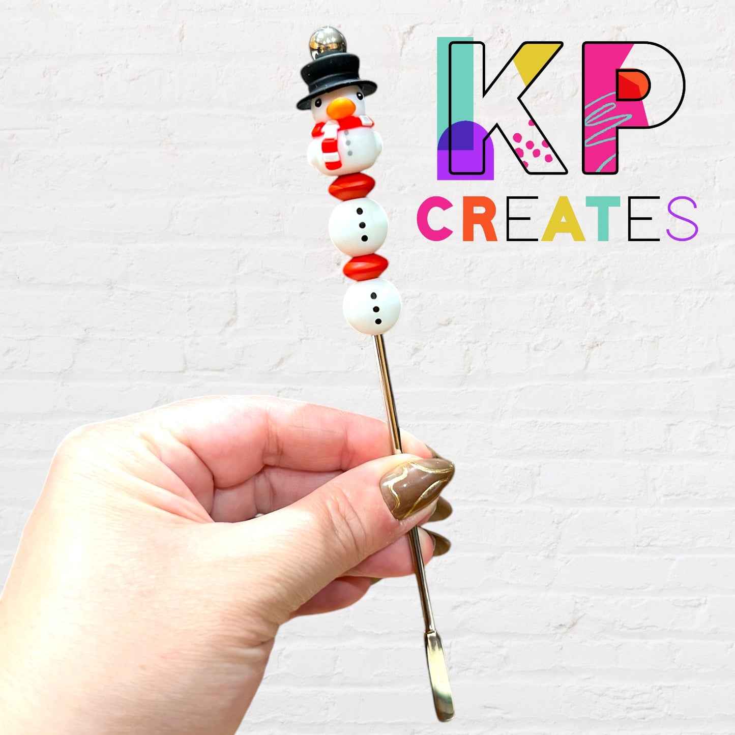 Snowman Rubber Duck Beaded Drink Stirrer