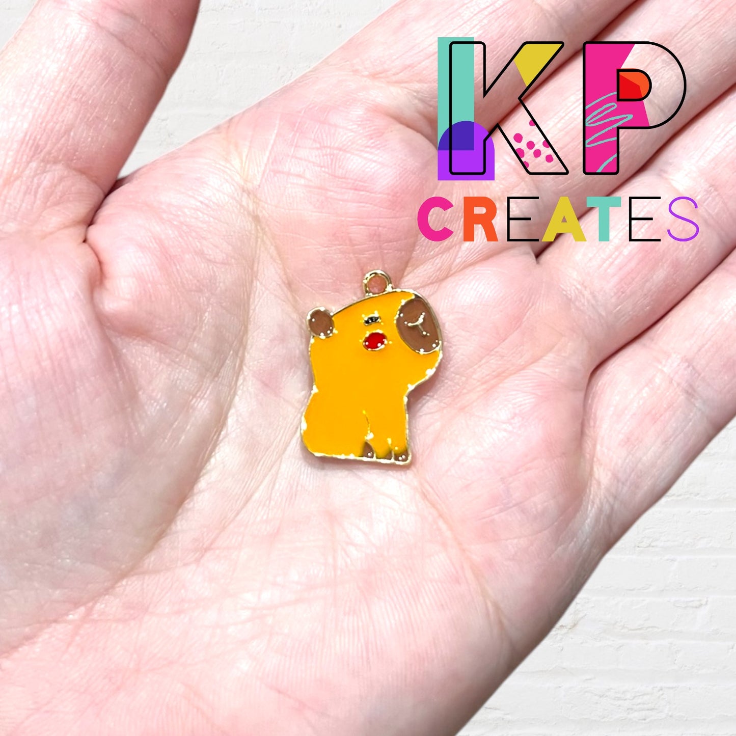 Capybara Enamel Charm