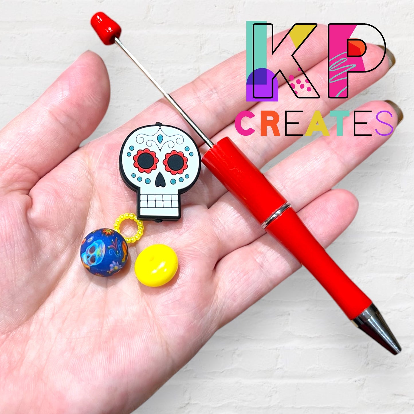 Sugar Skull Beaded Pen