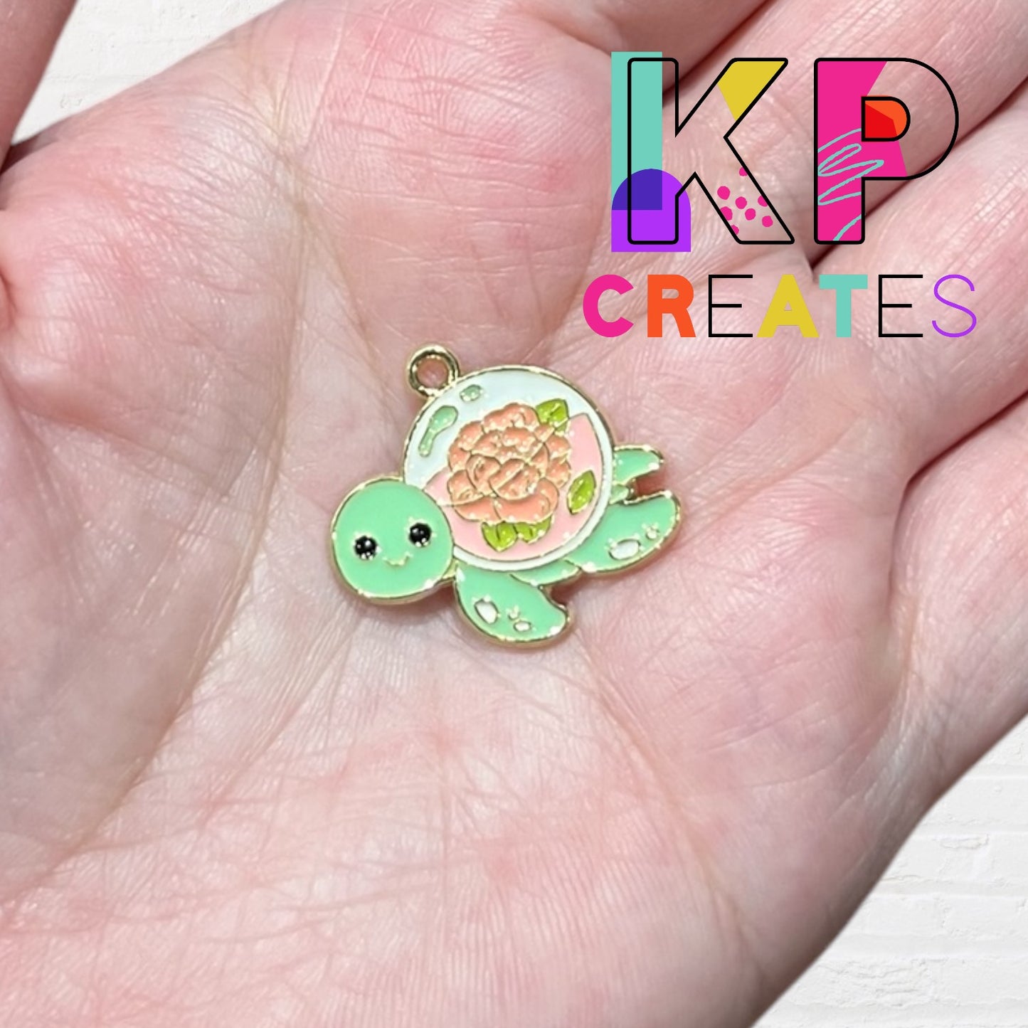 Turtle Terrarium Enamel Charm