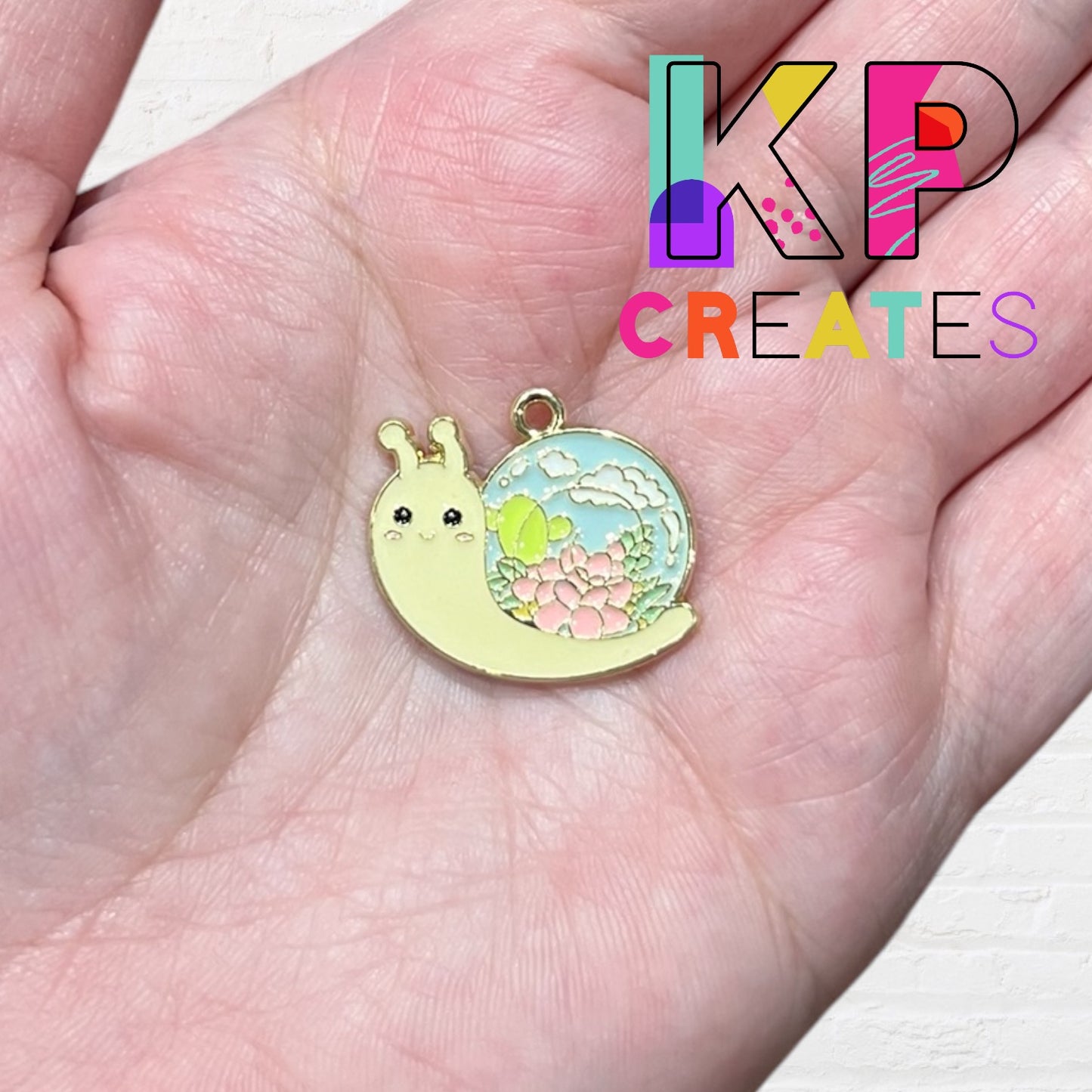 Snail Terrarium Enamel Charm