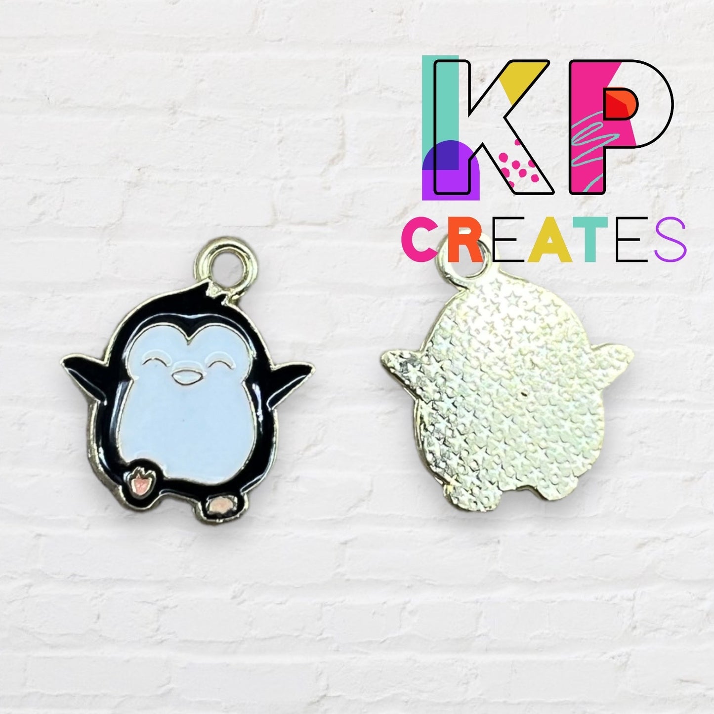 Running Penguin Enamel Charm