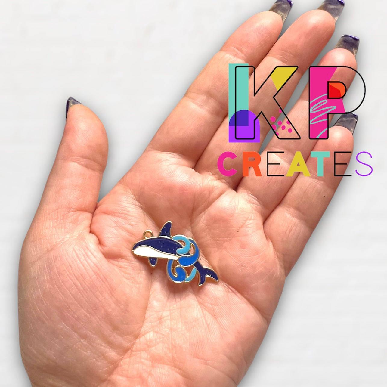 Whale Enamel Charm