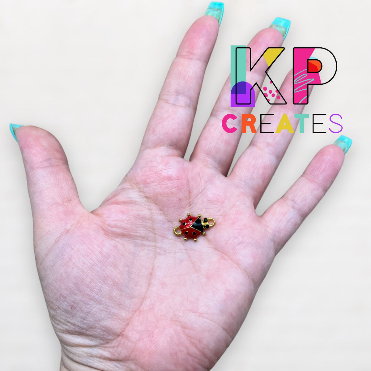 Ladybug Enamel Connector Charm