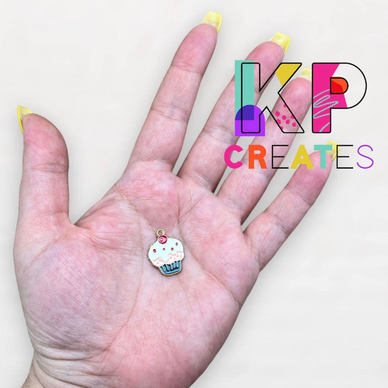 Cupcake Enamel Charm