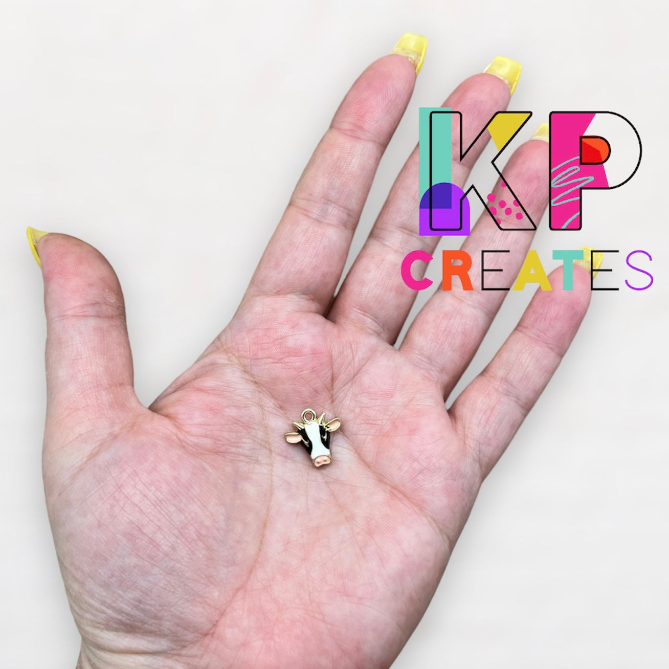 Cow Head Enamel Charm