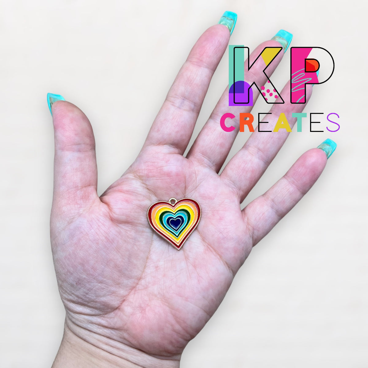 Rainbow Heart Enamel Charm