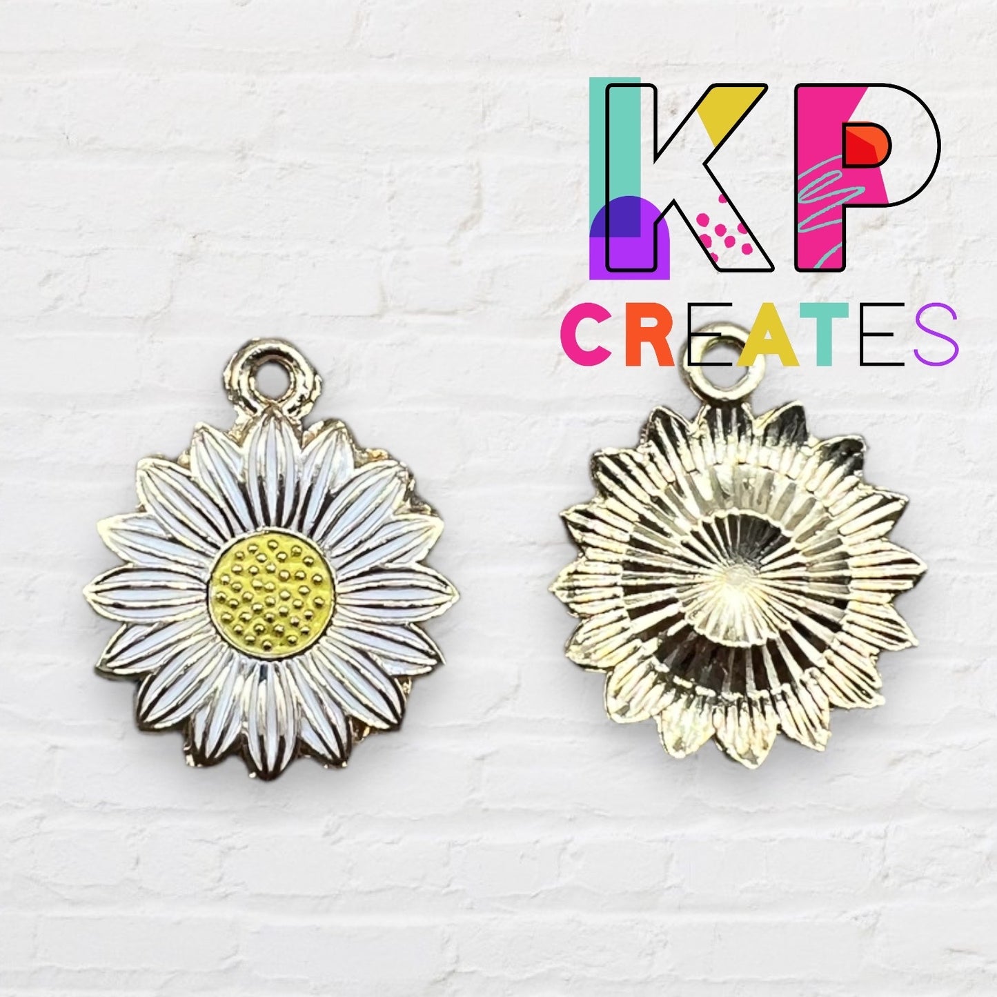 Sunflower Style 2 Enamel Charm