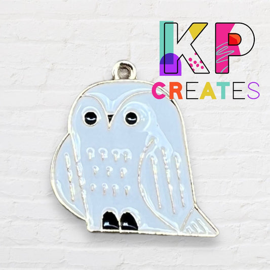 Snow Owl Enamel Charm