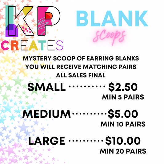 Mystery Earring Blank Scoops