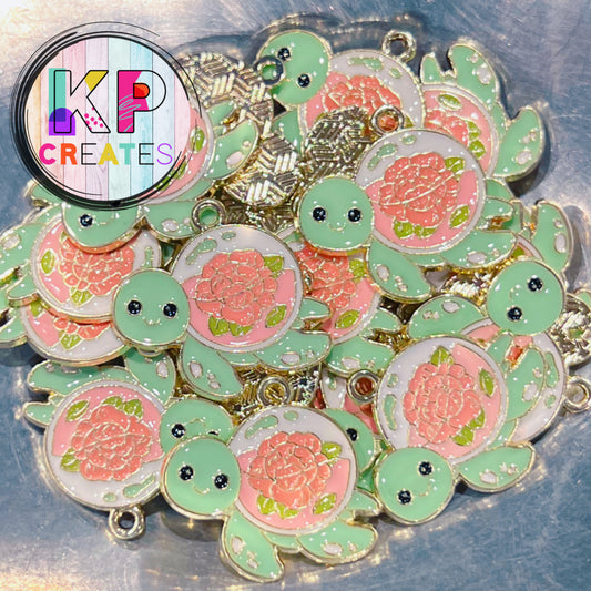 Turtle Terrarium Enamel Charm