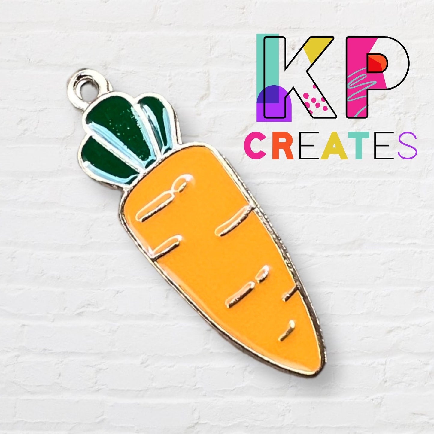 Carrot Enamel Charm