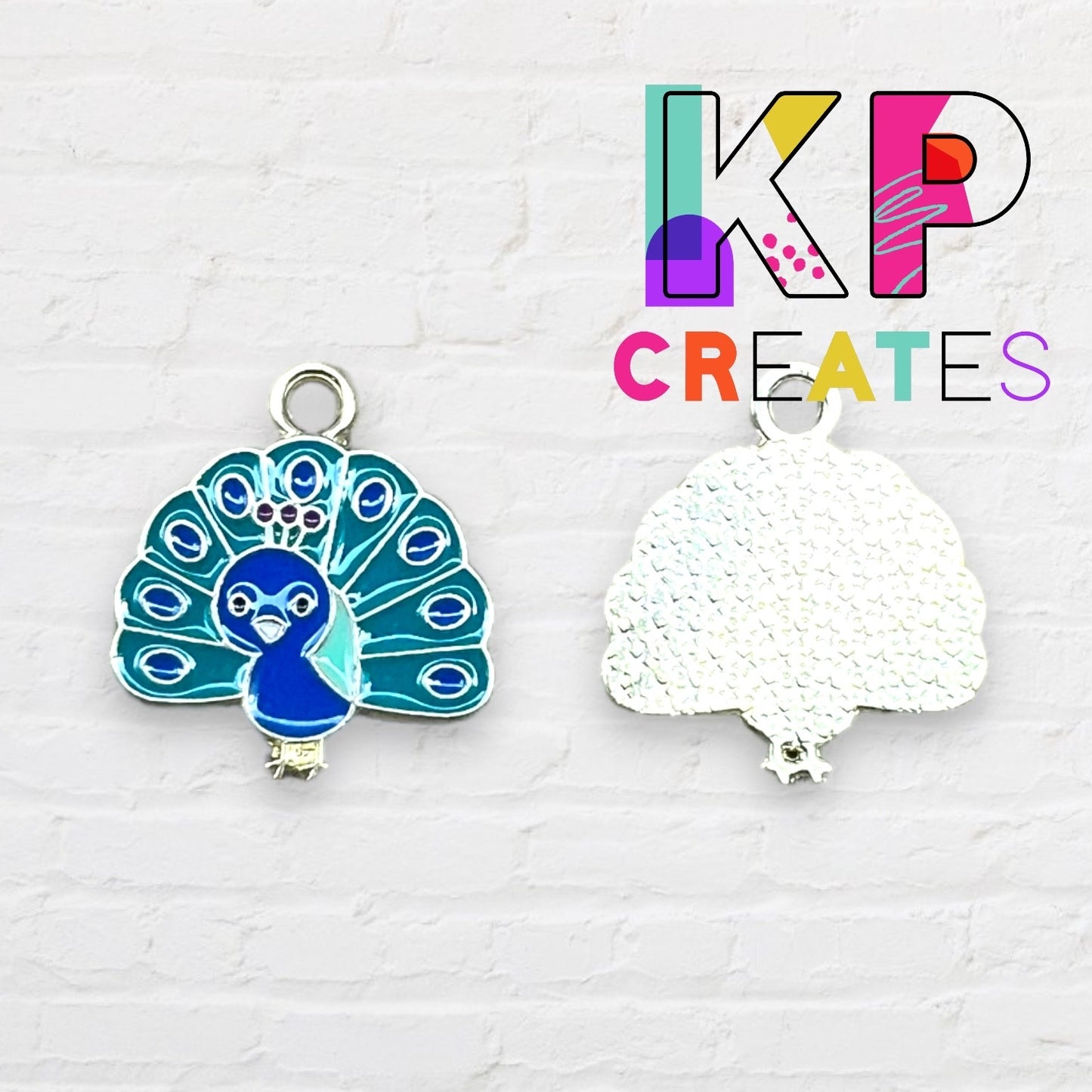 Peacock Enamel Charm