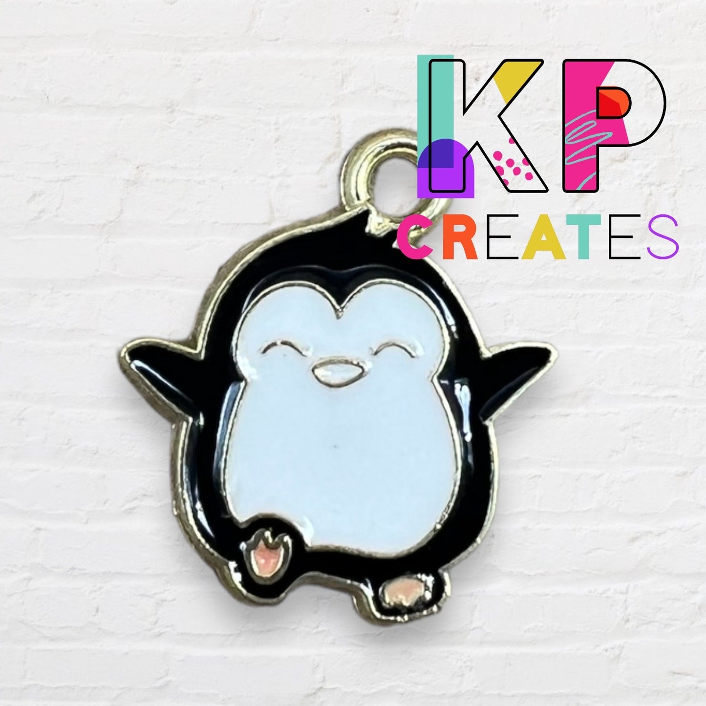 Running Penguin Enamel Charm