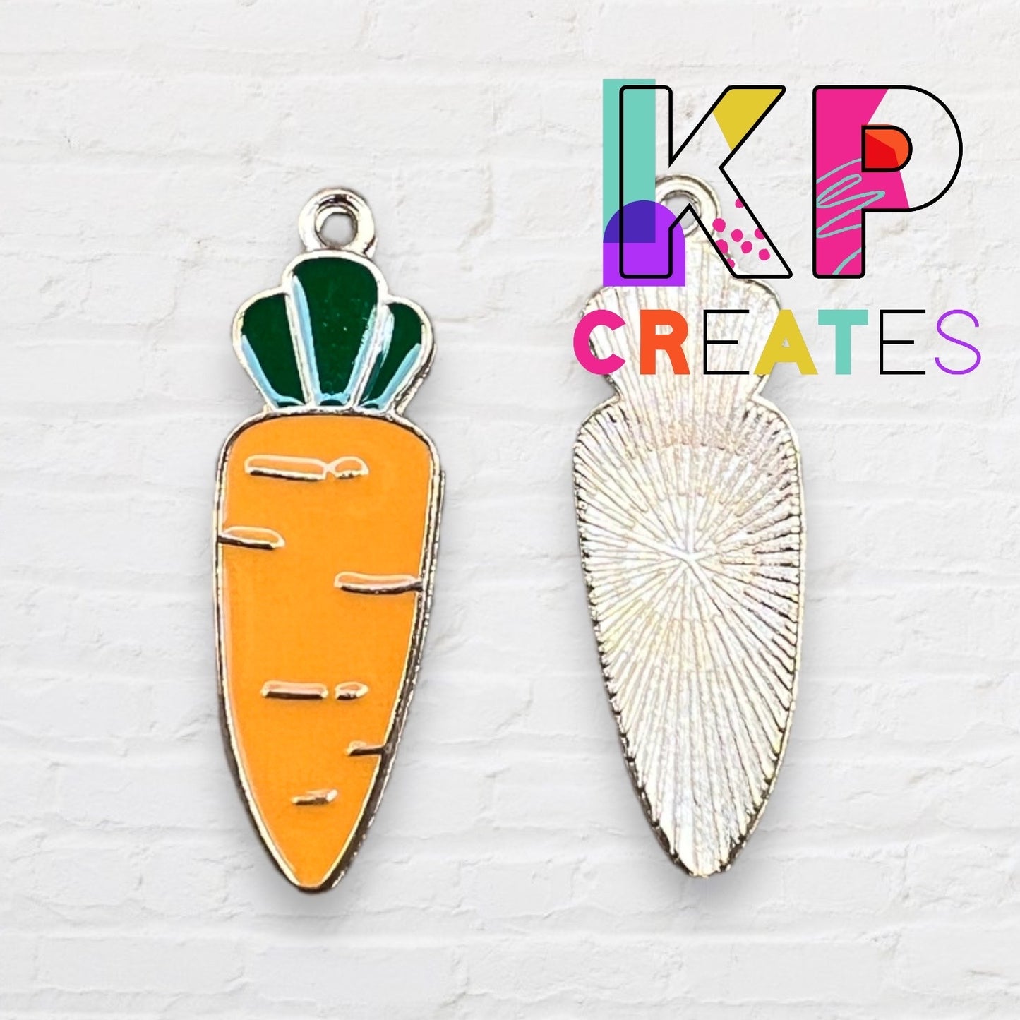 Carrot Enamel Charm