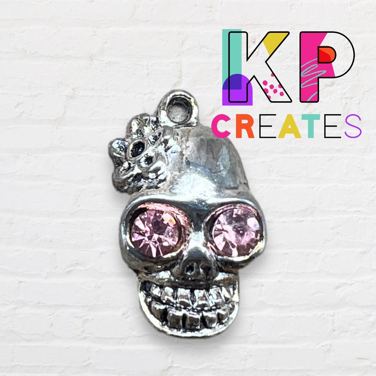 Skull with Gem Eyes Charm