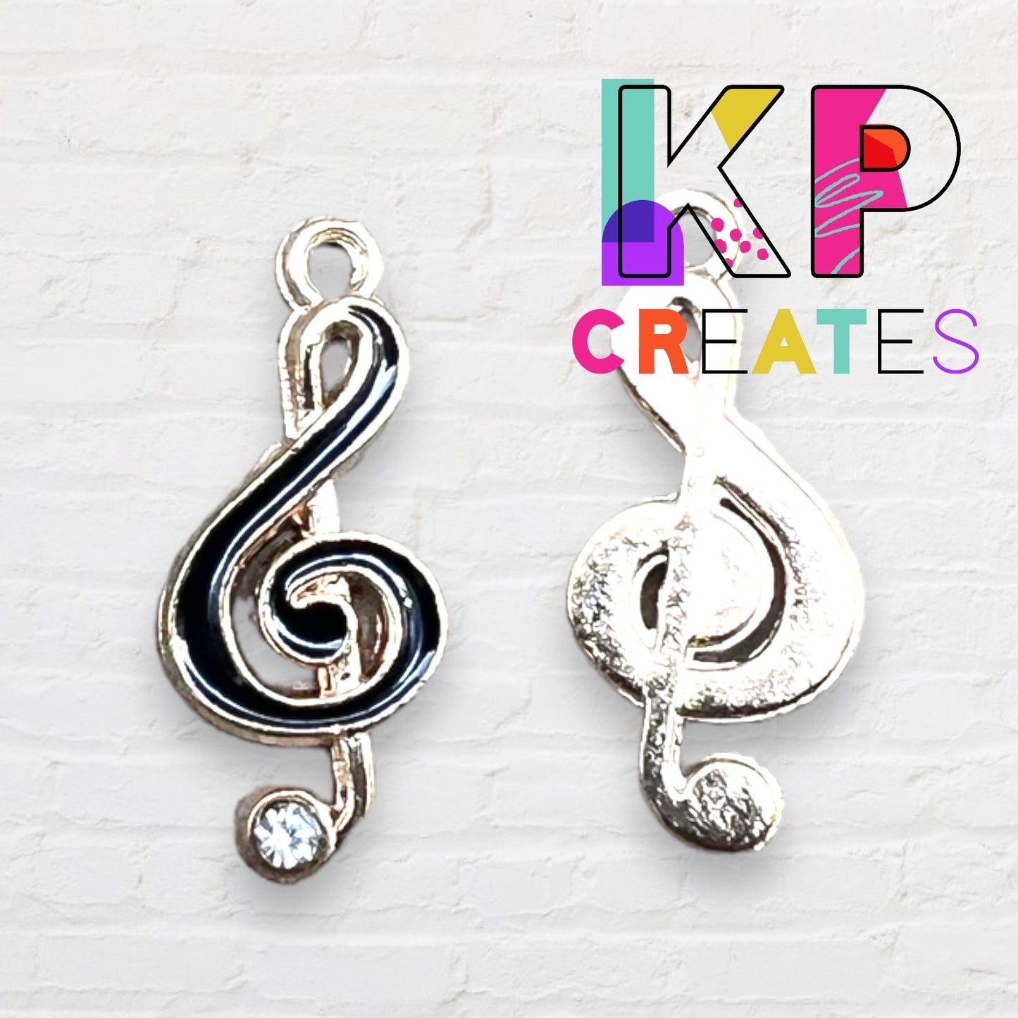 Treble Clef Enamel Charm