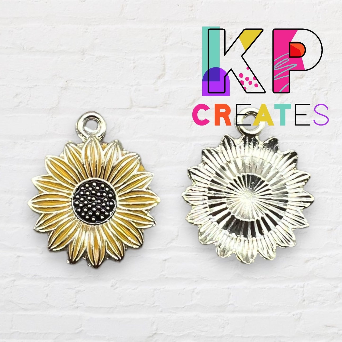 Sunflower Style 2 Enamel Charm