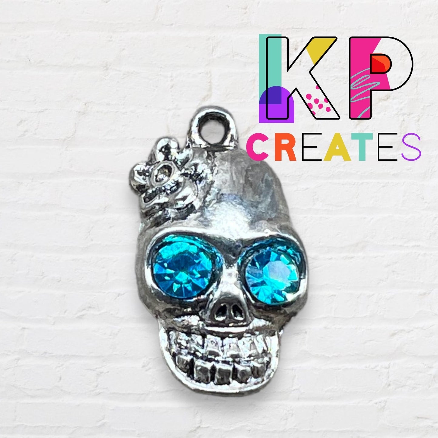 Skull with Gem Eyes Charm