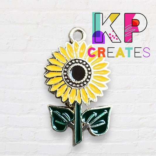 Sunflower Enamel Charm