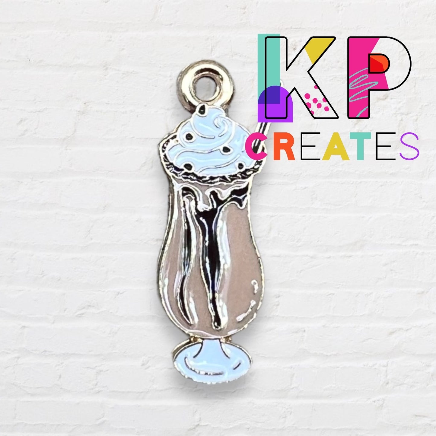 Chocolate Milkshake Enamel Charm