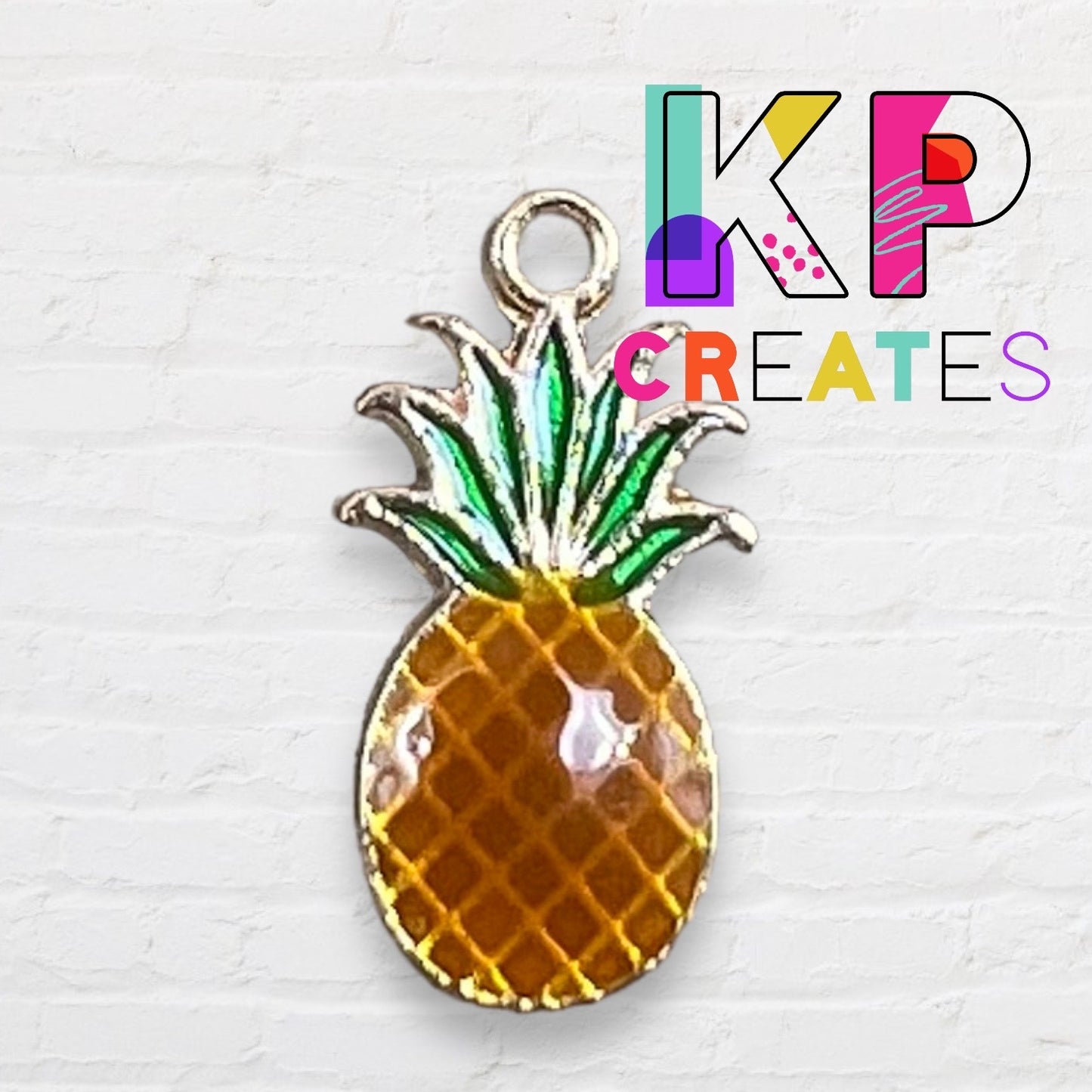 Pineapple Style 2 Enamel Charm