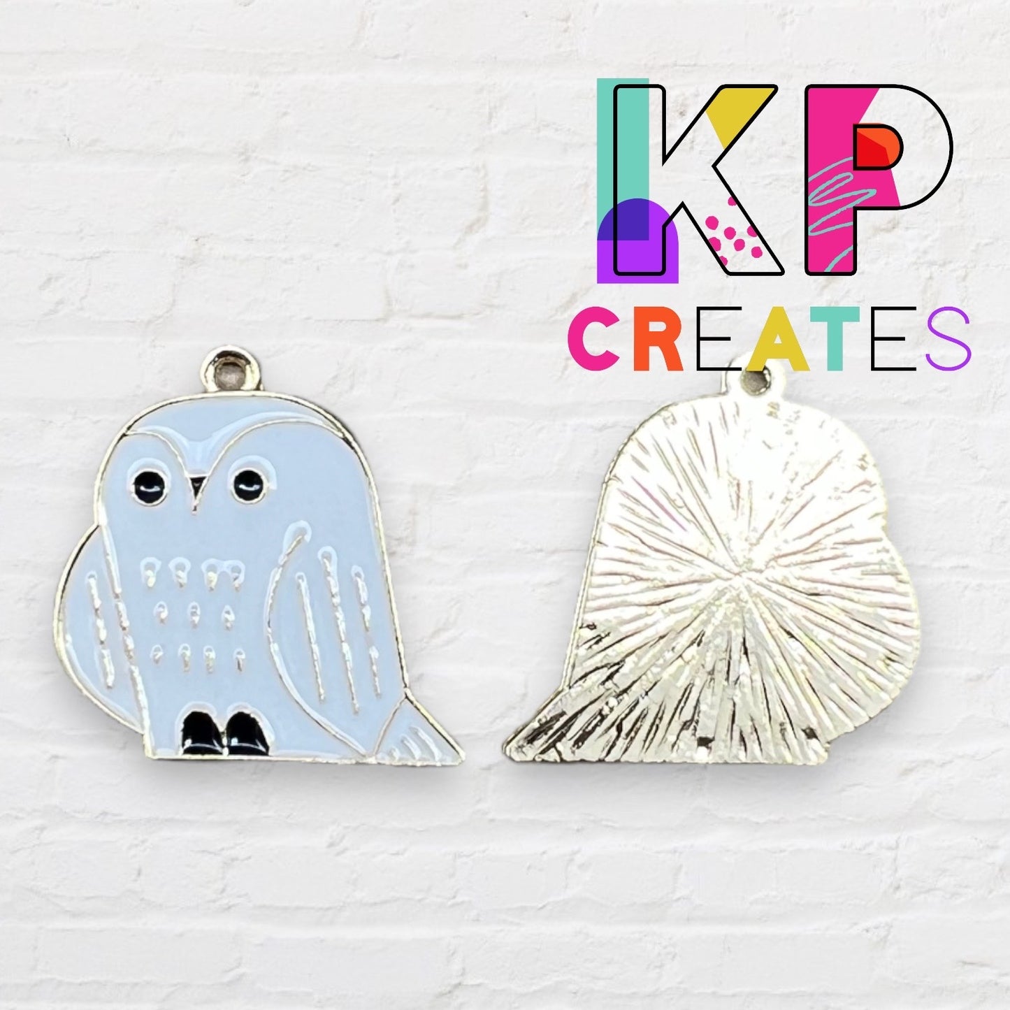 Snow Owl Enamel Charm