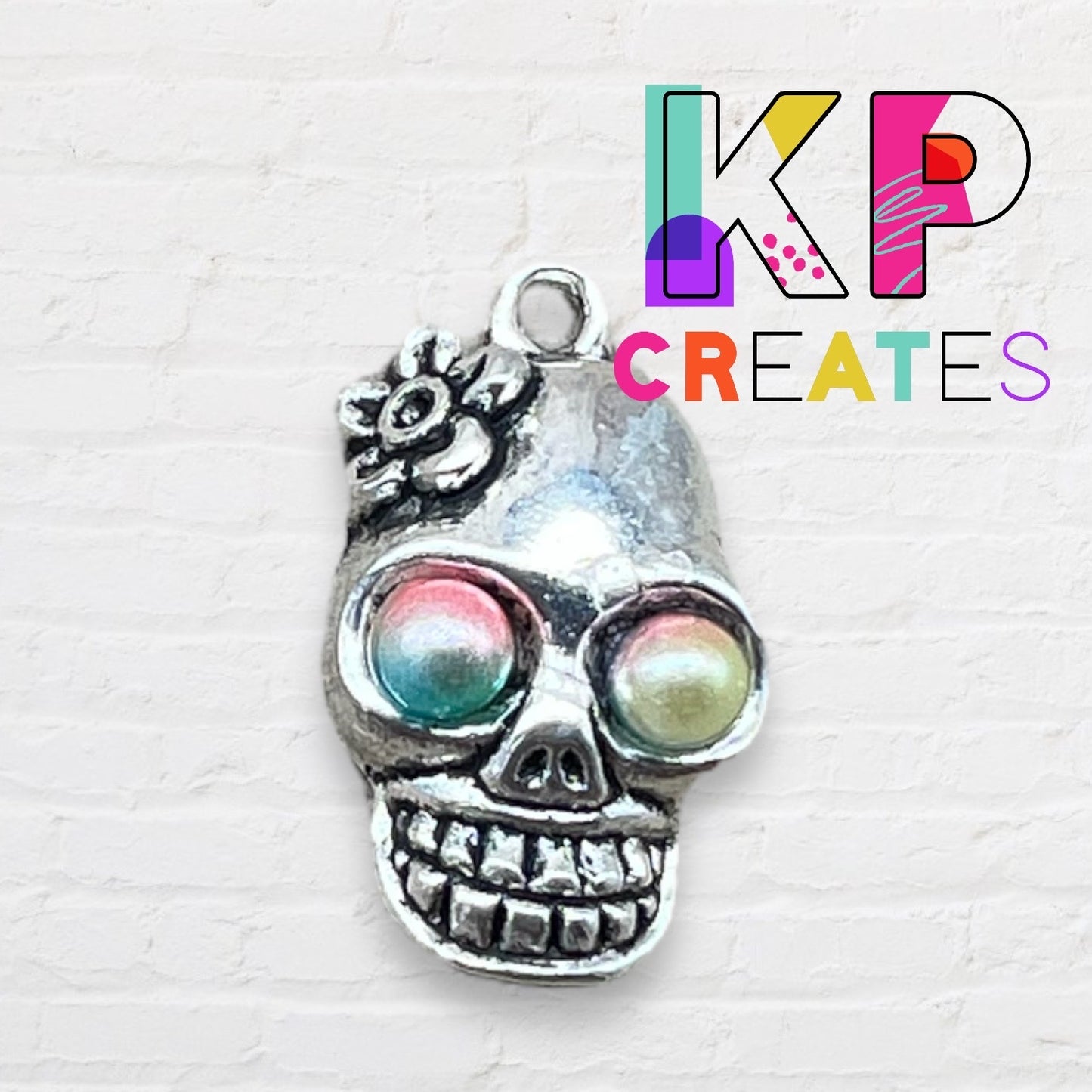 Skull with Gem Eyes Charm