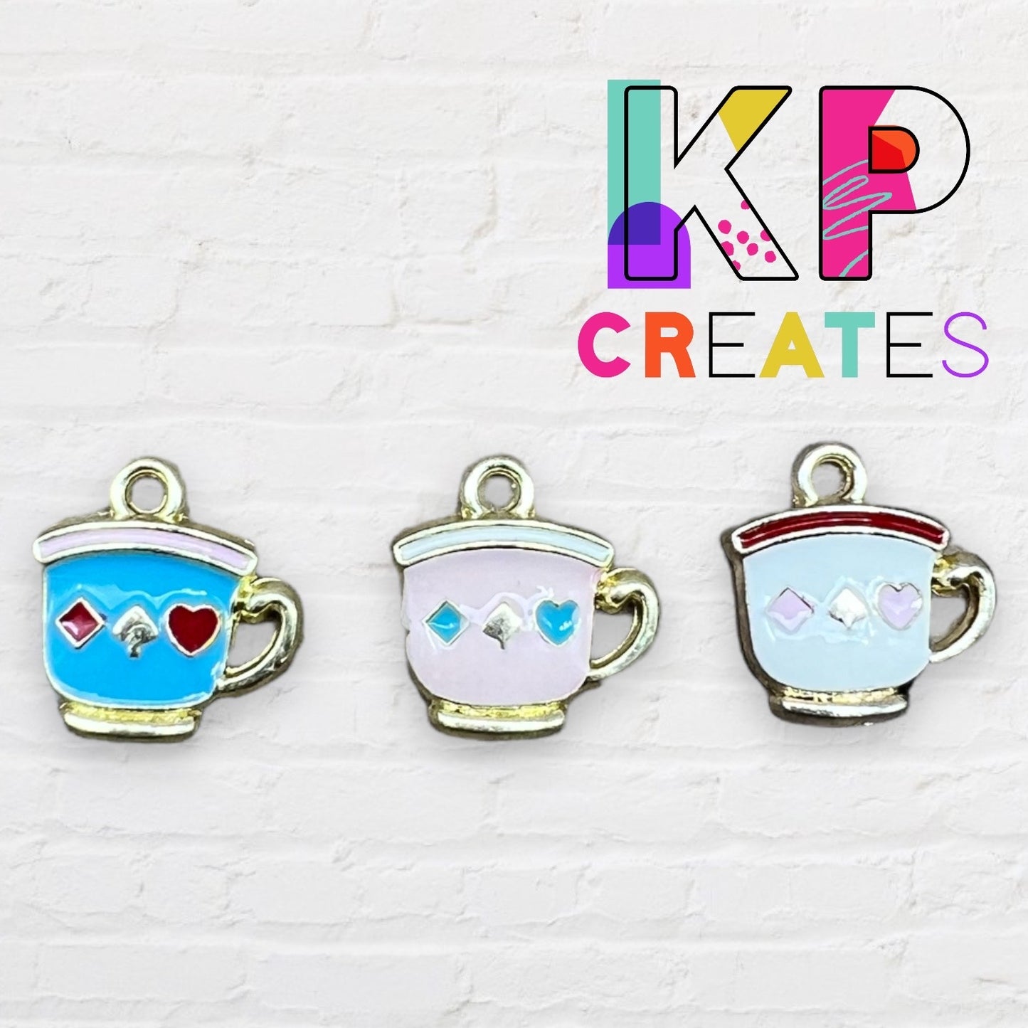 Teacups Enamel Charm