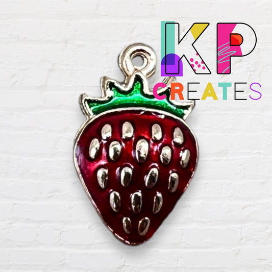 Strawberry Enamel Charm