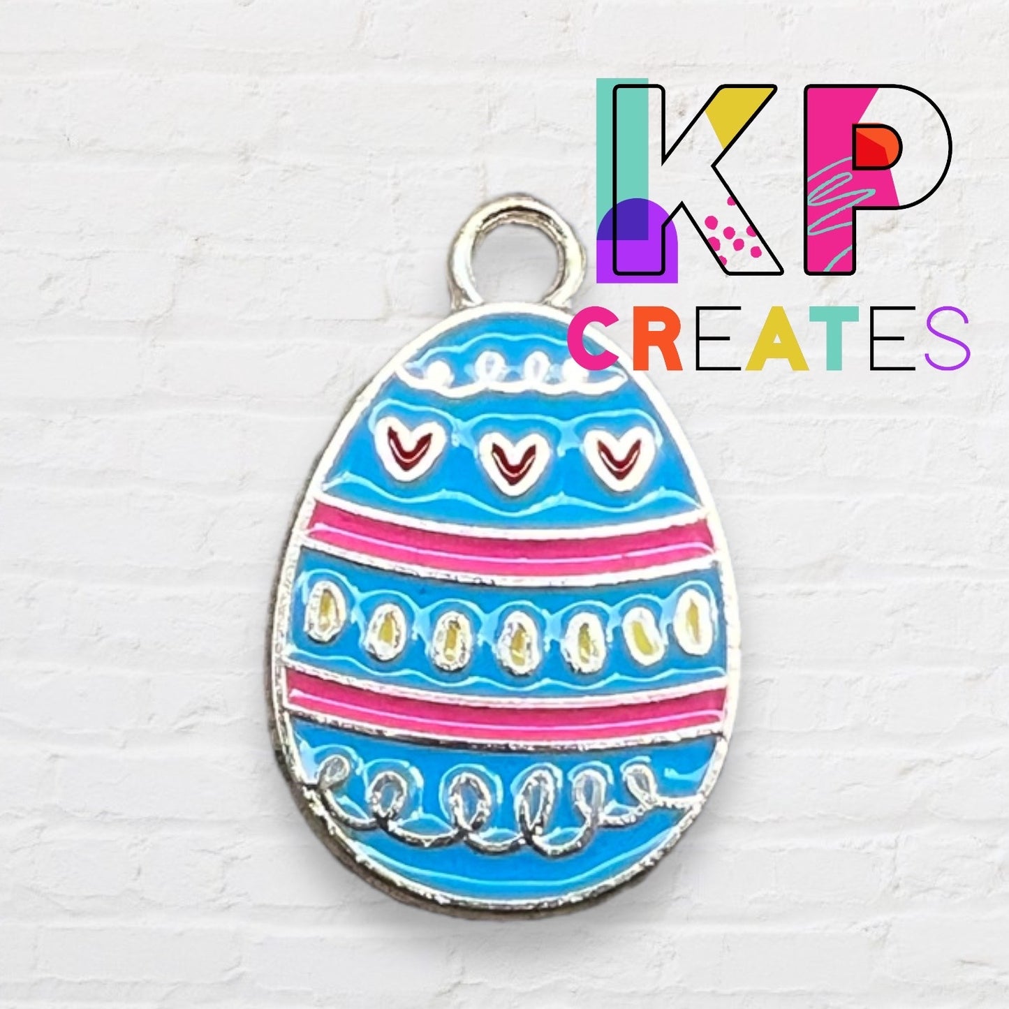 Easter Egg Enamel Charm