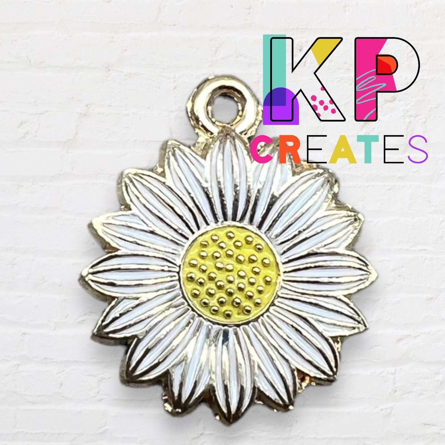 Sunflower Style 2 Enamel Charm