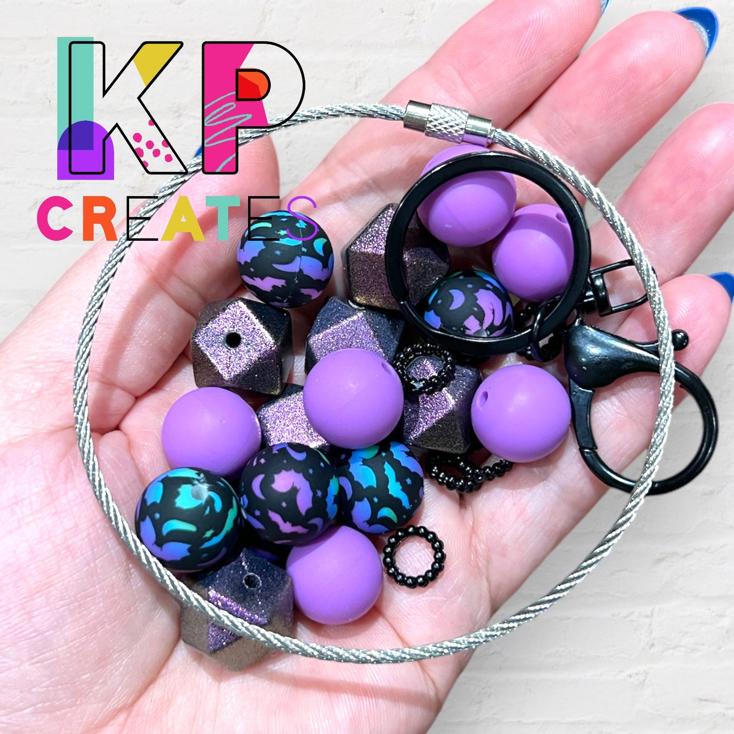 Bats All Folks! Silicone Bead Wristlet Keychain