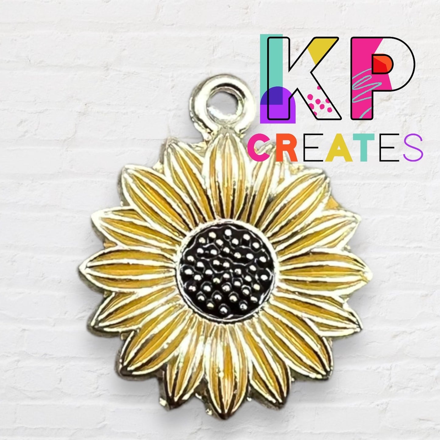 Sunflower Style 2 Enamel Charm