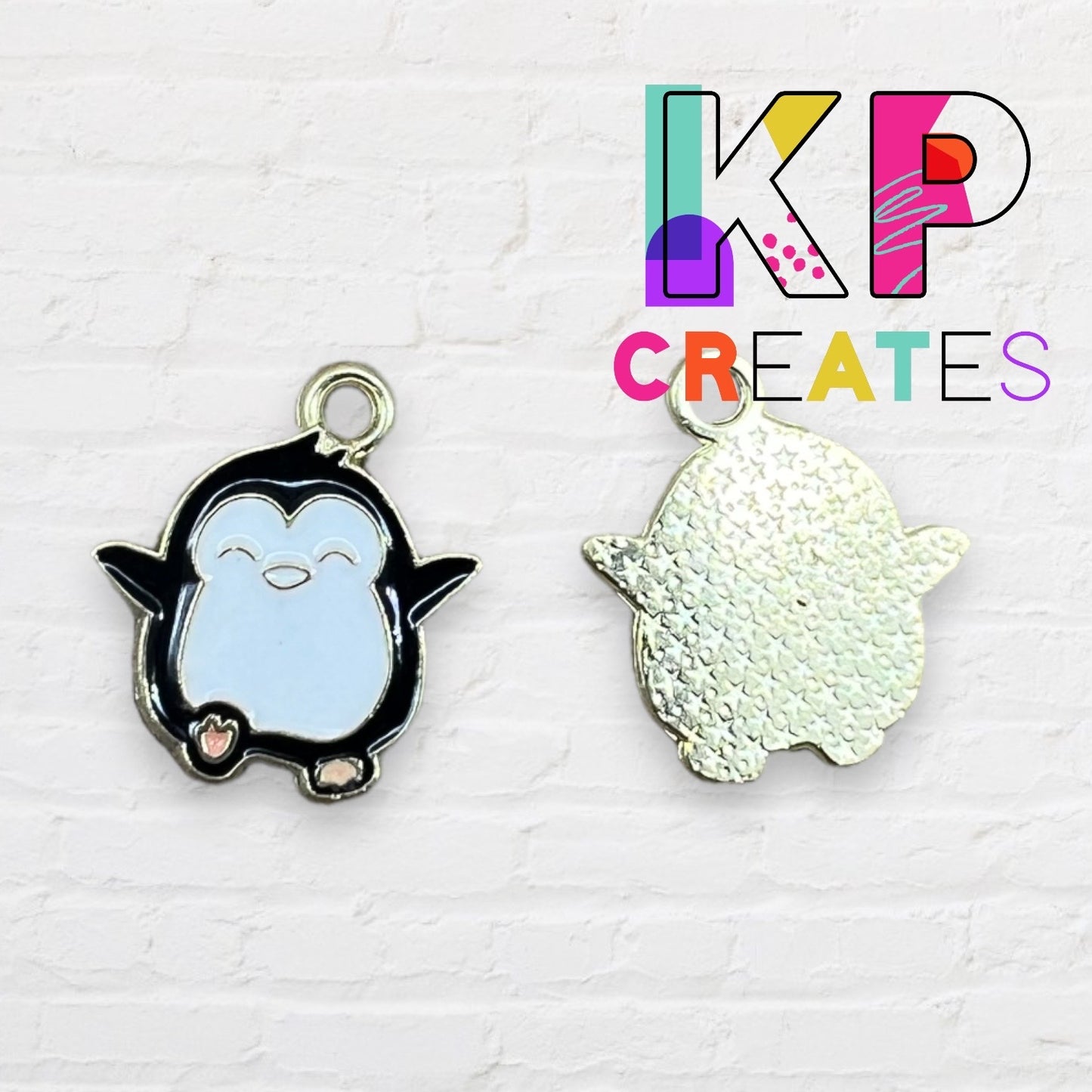 Running Penguin Enamel Charm