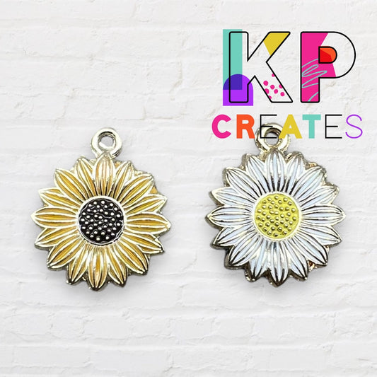 Sunflower Style 2 Enamel Charm