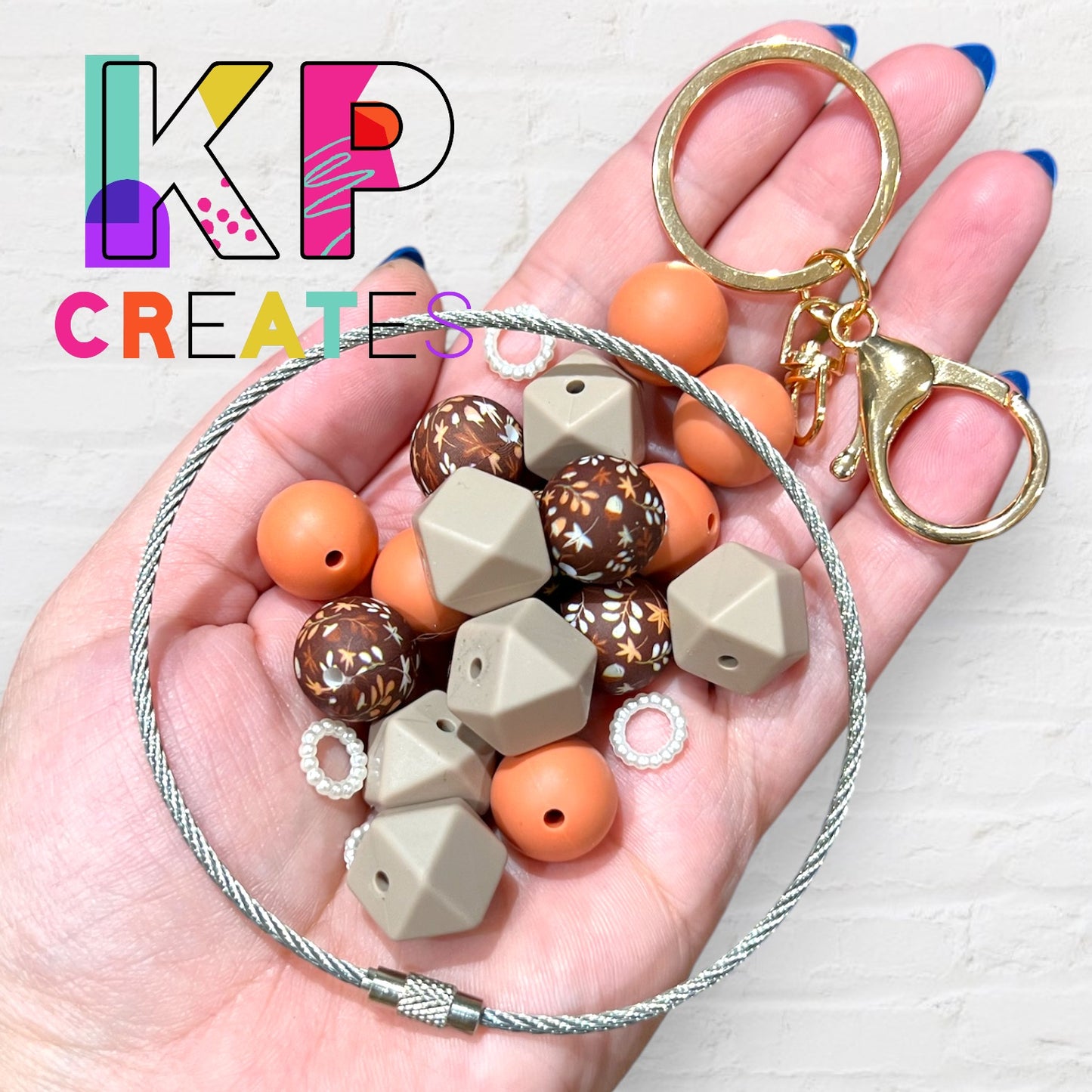 It’s Fall Y’all Silicone Bead Wristlet Keychain