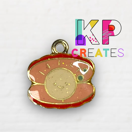 Cute Clam and Pearl Enamel Charm